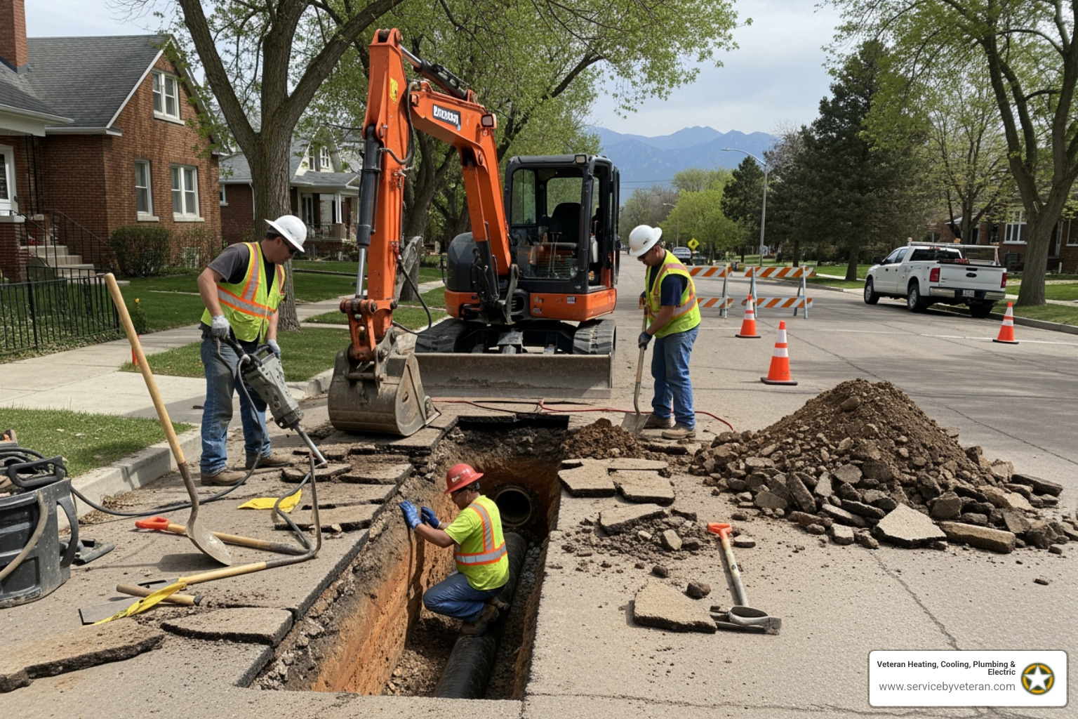 Infographic explaining the 5 immediate steps to take during a sewage backup - emergency sewer line repair in denver, co