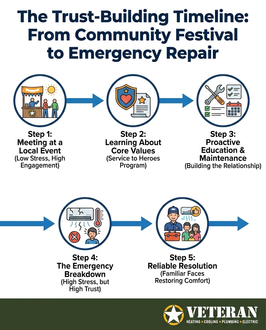 The Trust-Building Timeline: From Community Festival to Emergency Repair