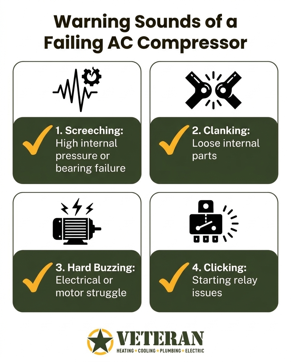 Warning Sounds of a Failing AC Compressor