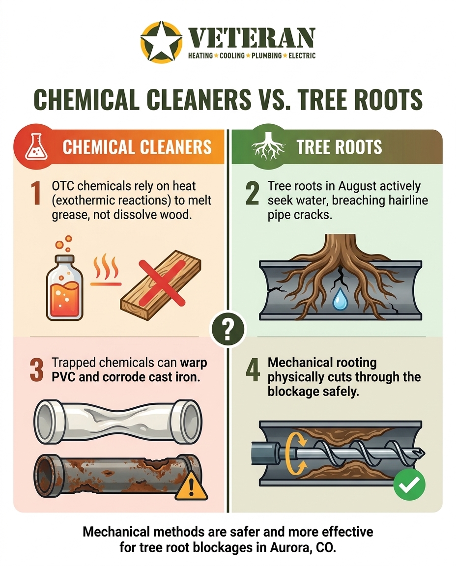 Chemical Cleaners vs. Tree Roots