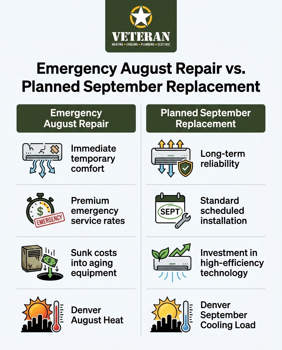 Emergency August Repair vs. Planned September Replacement