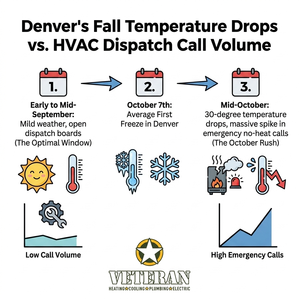 Denver's Fall Temperature Drops vs. HVAC Dispatch Call Volume