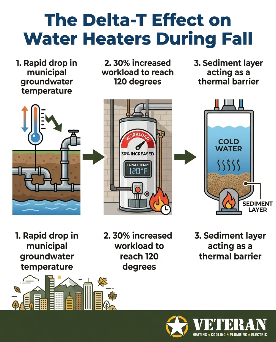 The Delta-T Effect on Water Heaters During Fall