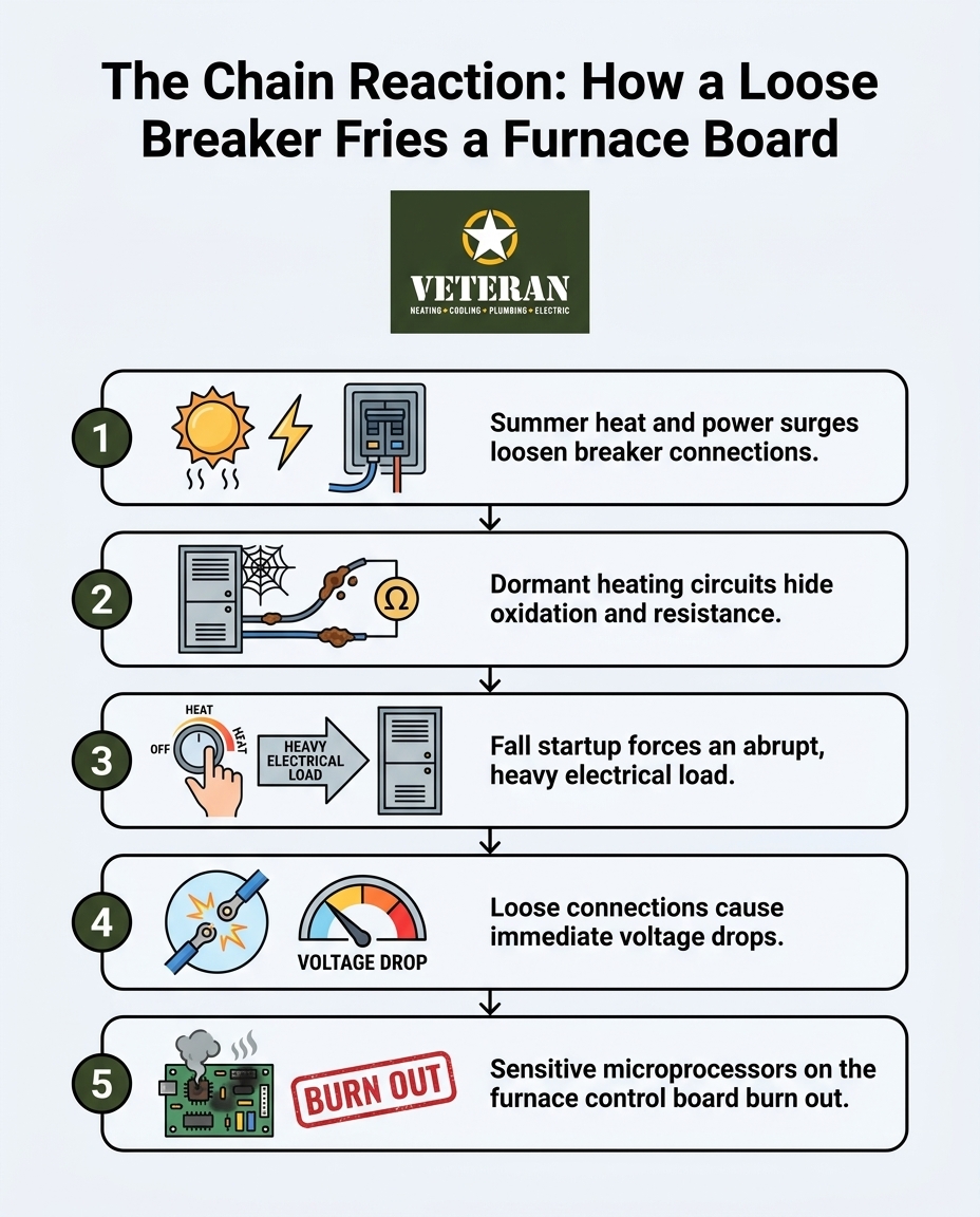 The Chain Reaction: How a Loose Breaker Fries a Furnace Board