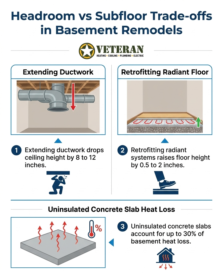 Headroom vs Subfloor Trade-offs in Basement Remodels