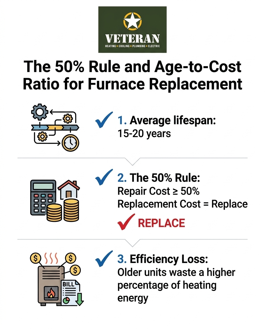 The 50% Rule and Age-to-Cost Ratio for Furnace Replacement