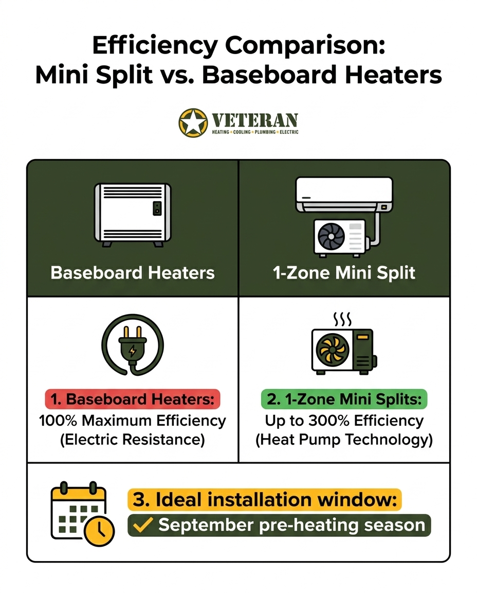 Efficiency Comparison: Mini Split vs. Baseboard Heaters