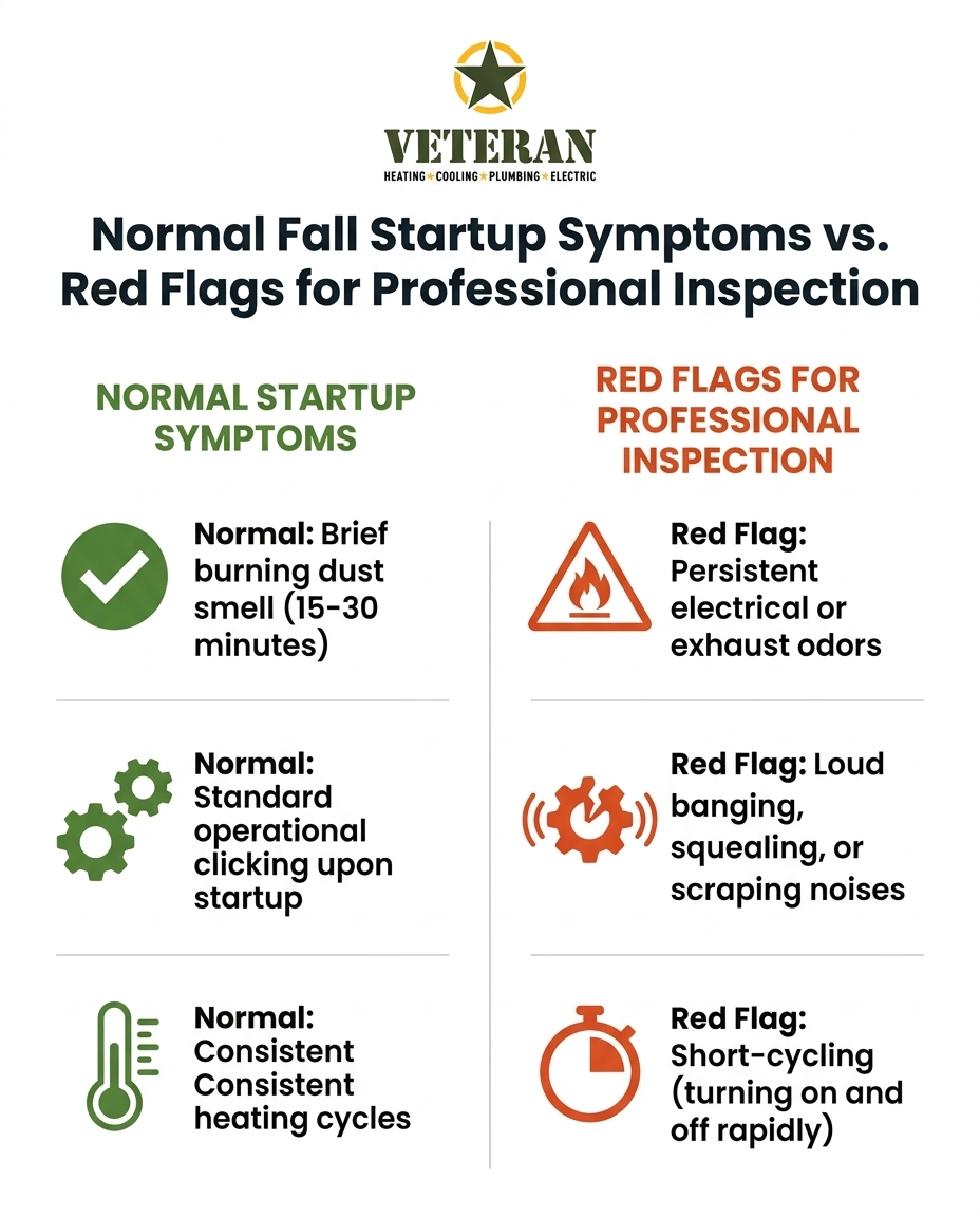 Normal Fall Startup Symptoms vs. Red Flags for Professional Inspection