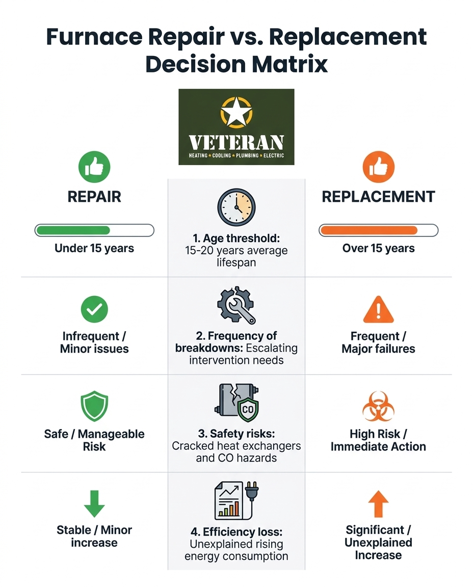 Furnace Repair vs. Replacement Decision Matrix