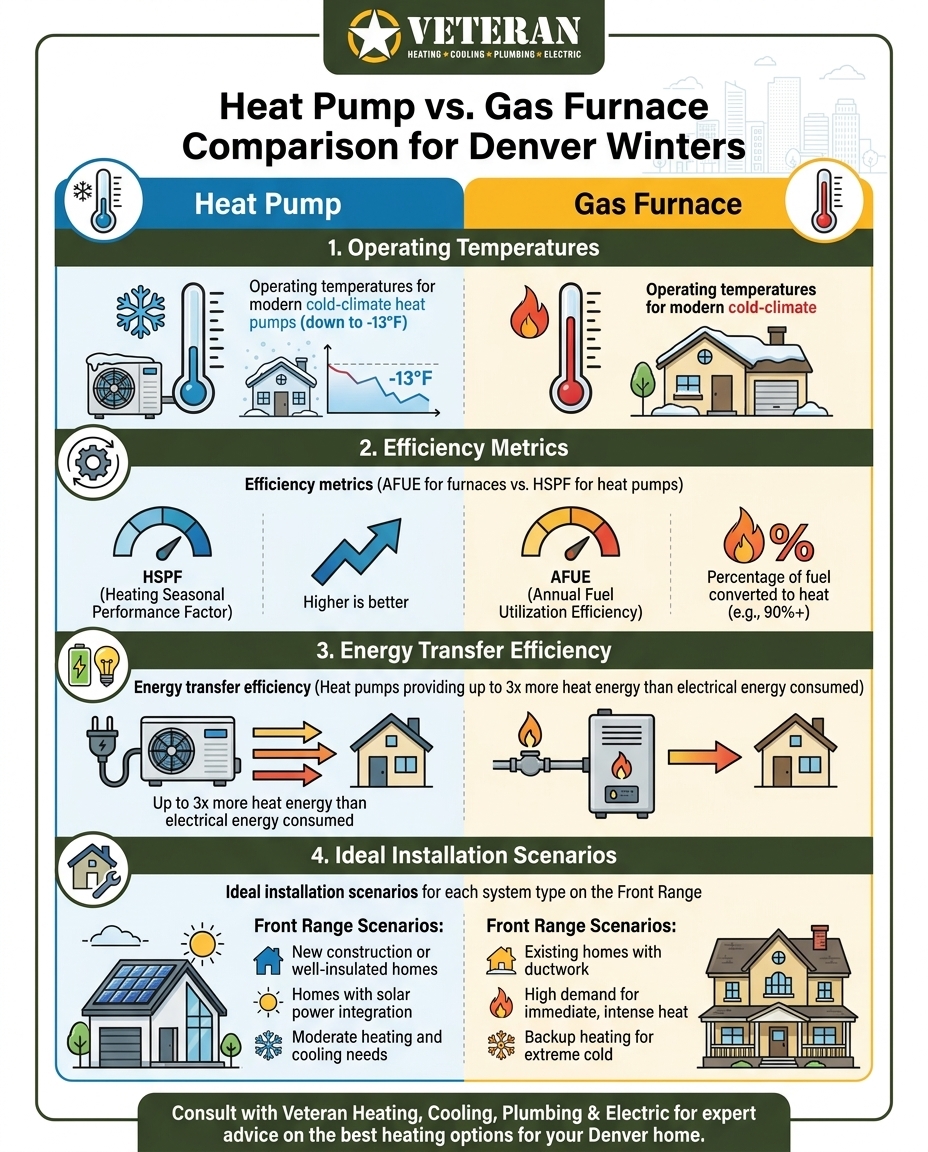 Heat Pump vs. Gas Furnace Comparison for Denver Winters