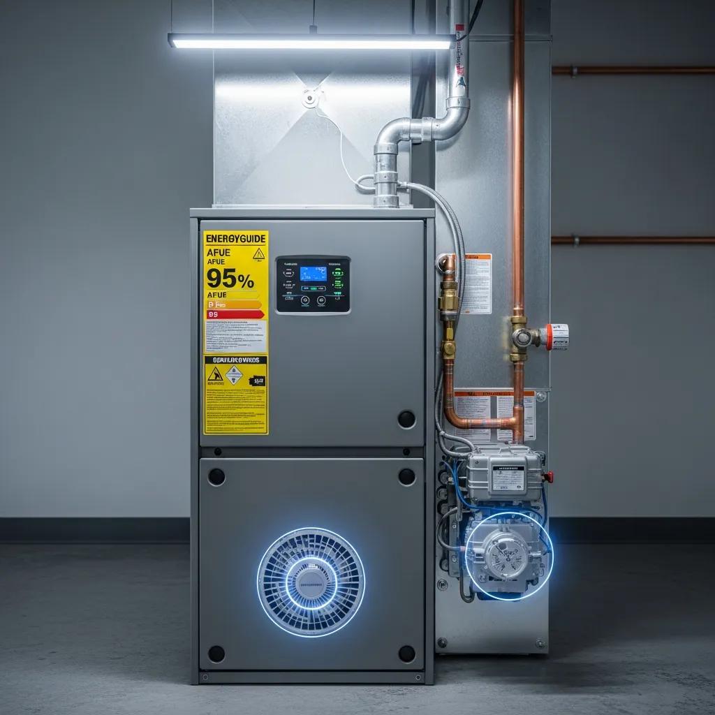 High-efficiency furnace showcasing advanced features and energy-saving technology