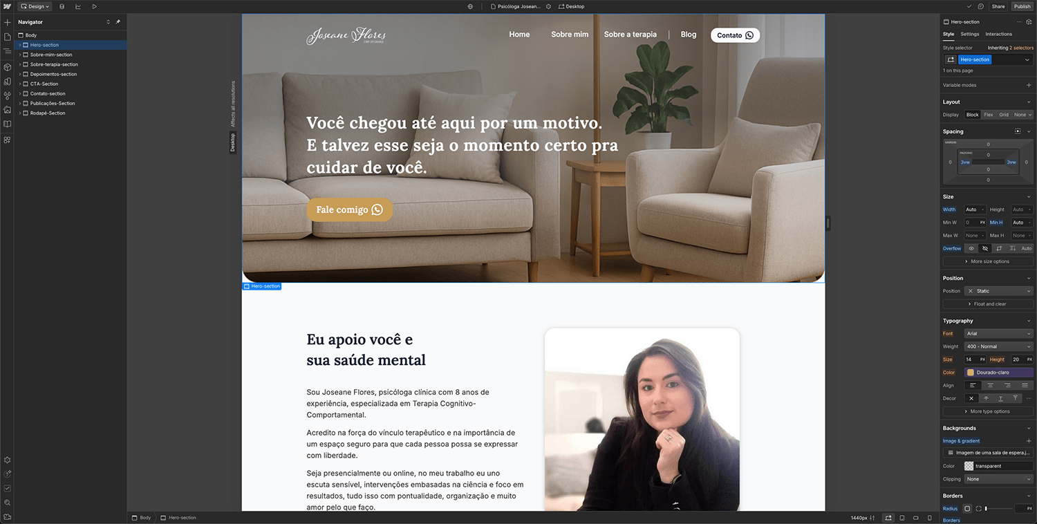 Desktop development in Webflow