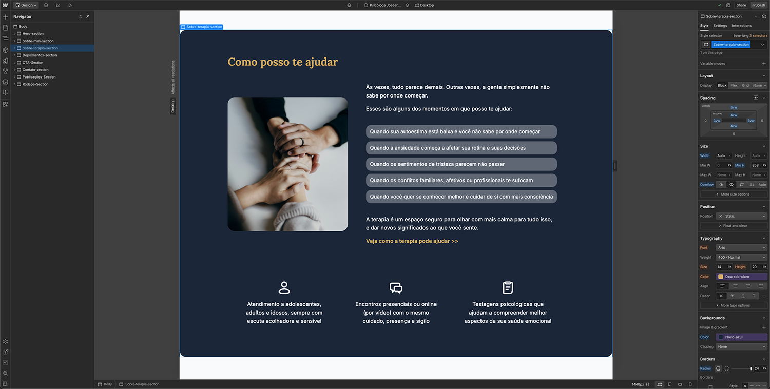 Desktop development in Webflow