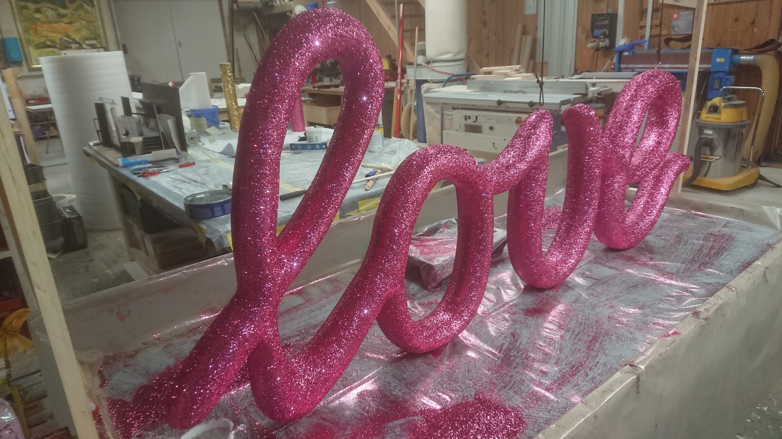 EPS Schrift mit Pink Glitzer