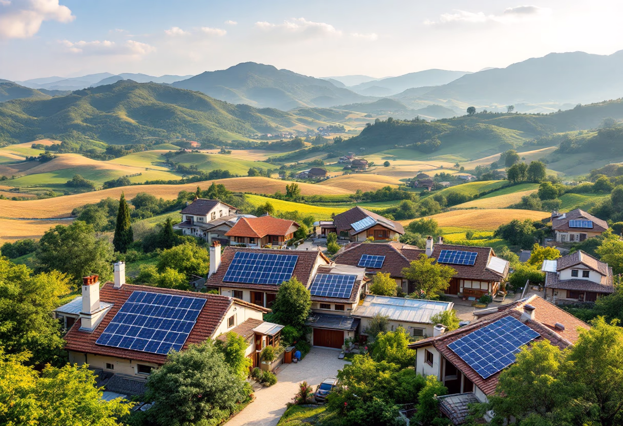 image of solar panels on rooftops