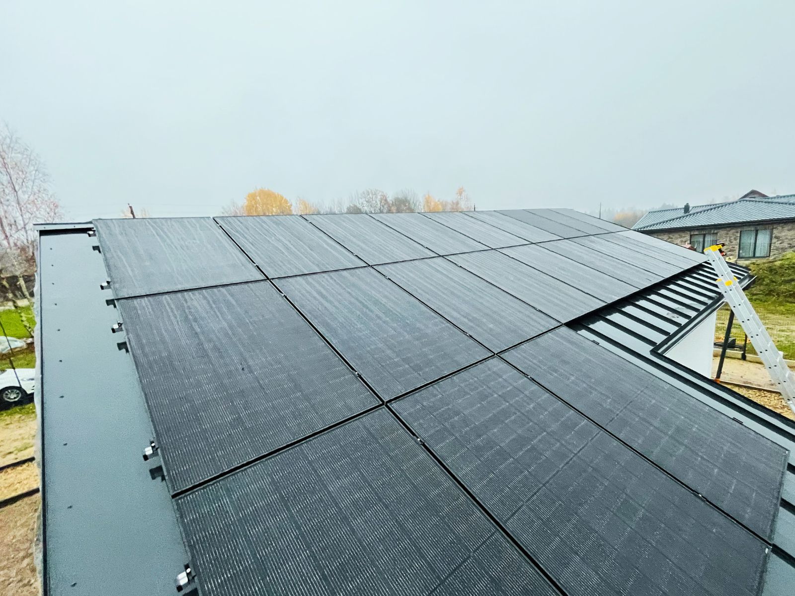 solar-powered storage units in outdoor setting