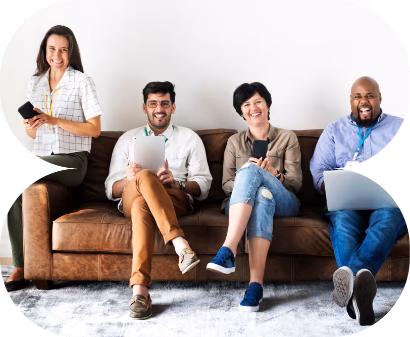 People sitting together on couch
