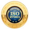 ISO 27001 Certification badge.