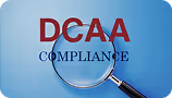 DCAA Compliance badge with magnifying glass.