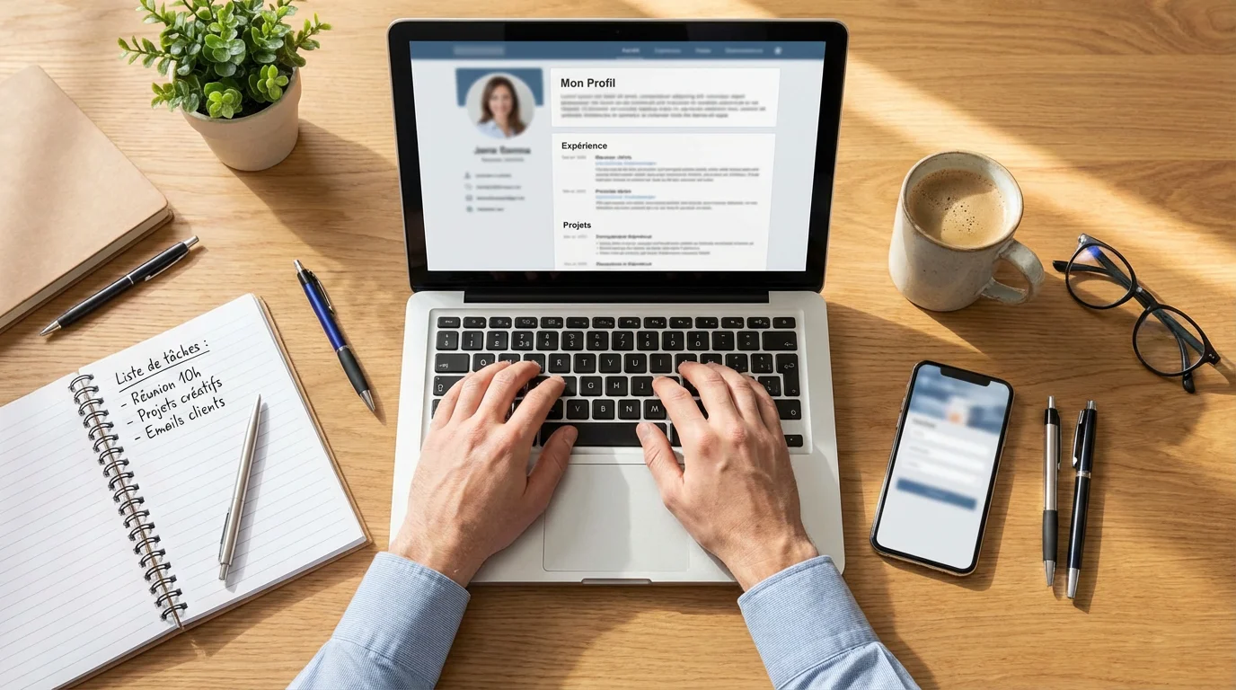 Bureau de freelance débutant en pleine recherche de clients