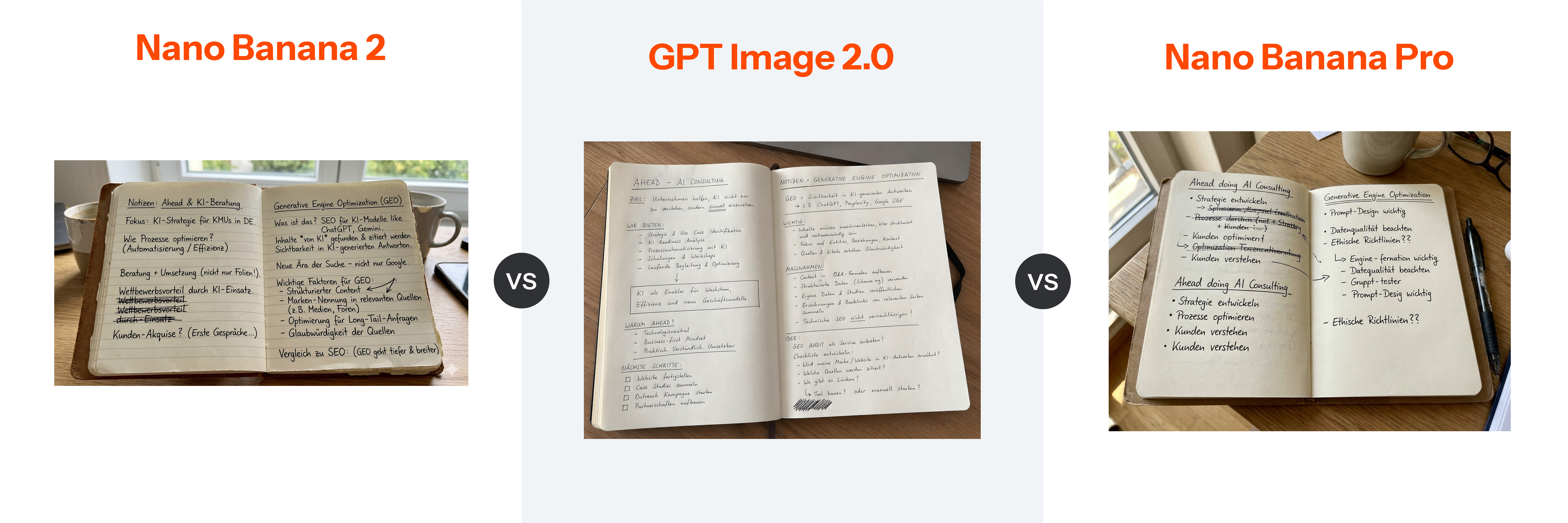 Vergleich Text-Rendering Nano Banana 2 vs. GPT Image 2.0 vs. Nano Banana Pro