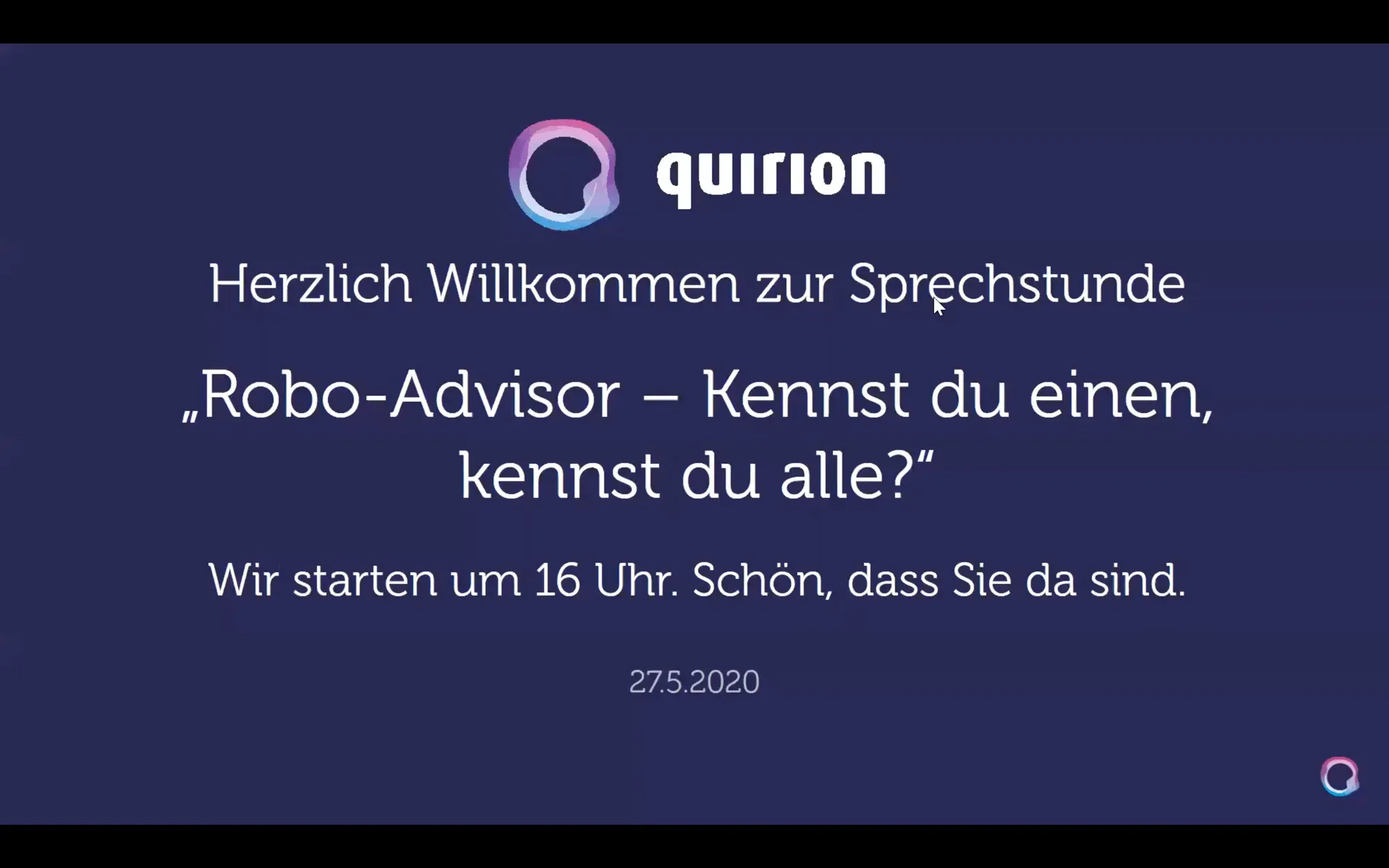 Aufzeichnung: quirion LIVE am 27.05.2021