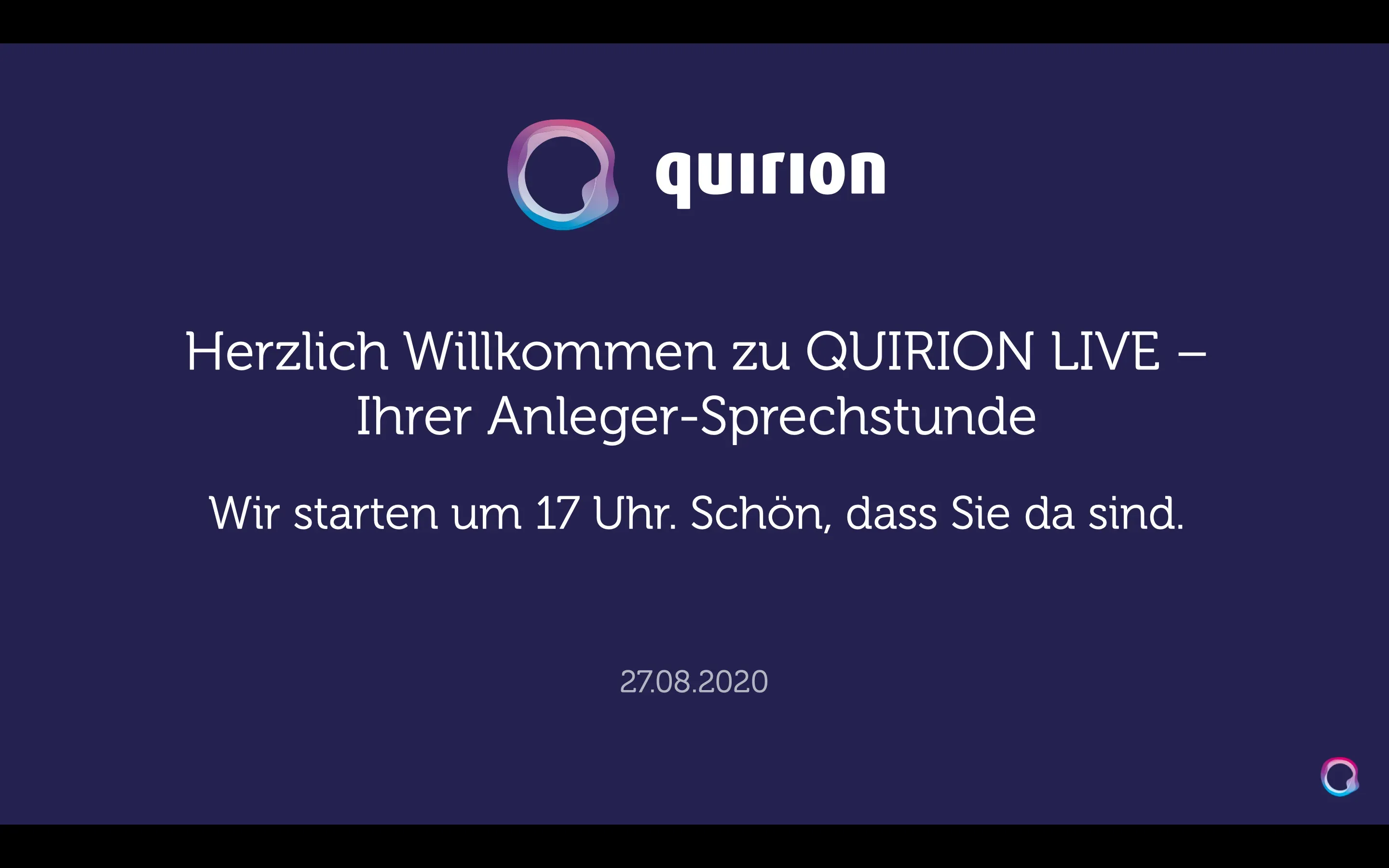 Aufzeichnung: quirion LIVE am 27.08.2020