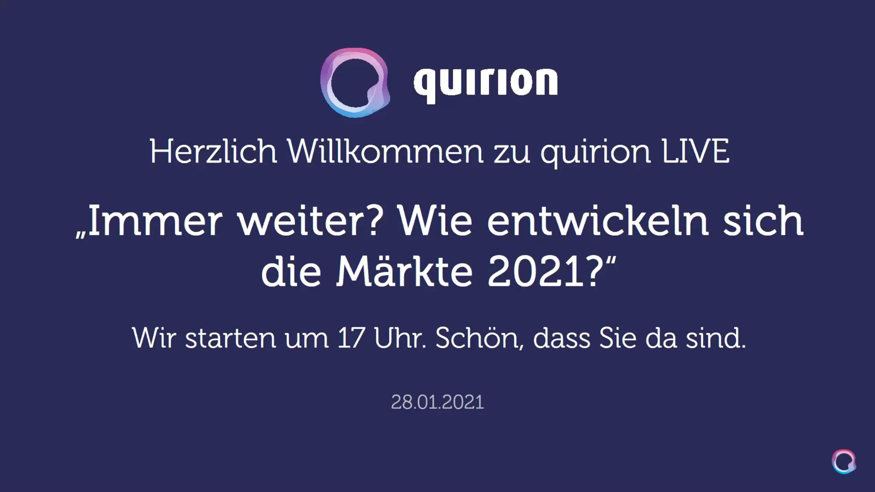 Aufzeichnung: quirion LIVE am 28.01.2021