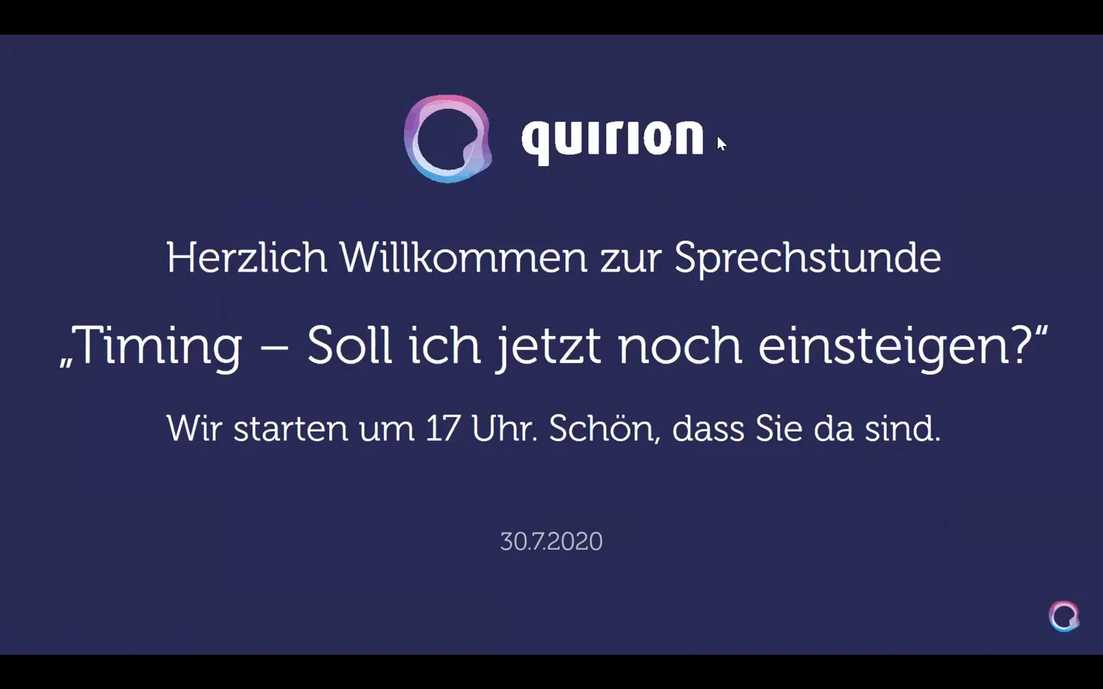 Aufzeichnung: Sprechstunde am 30.07.2020