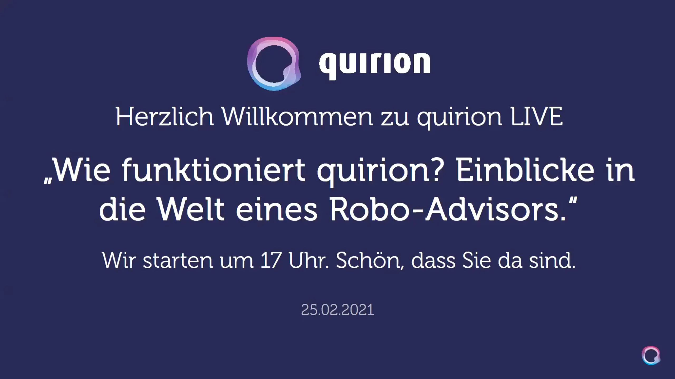 Aufzeichnung: quirion LIVE am 25.02.2021