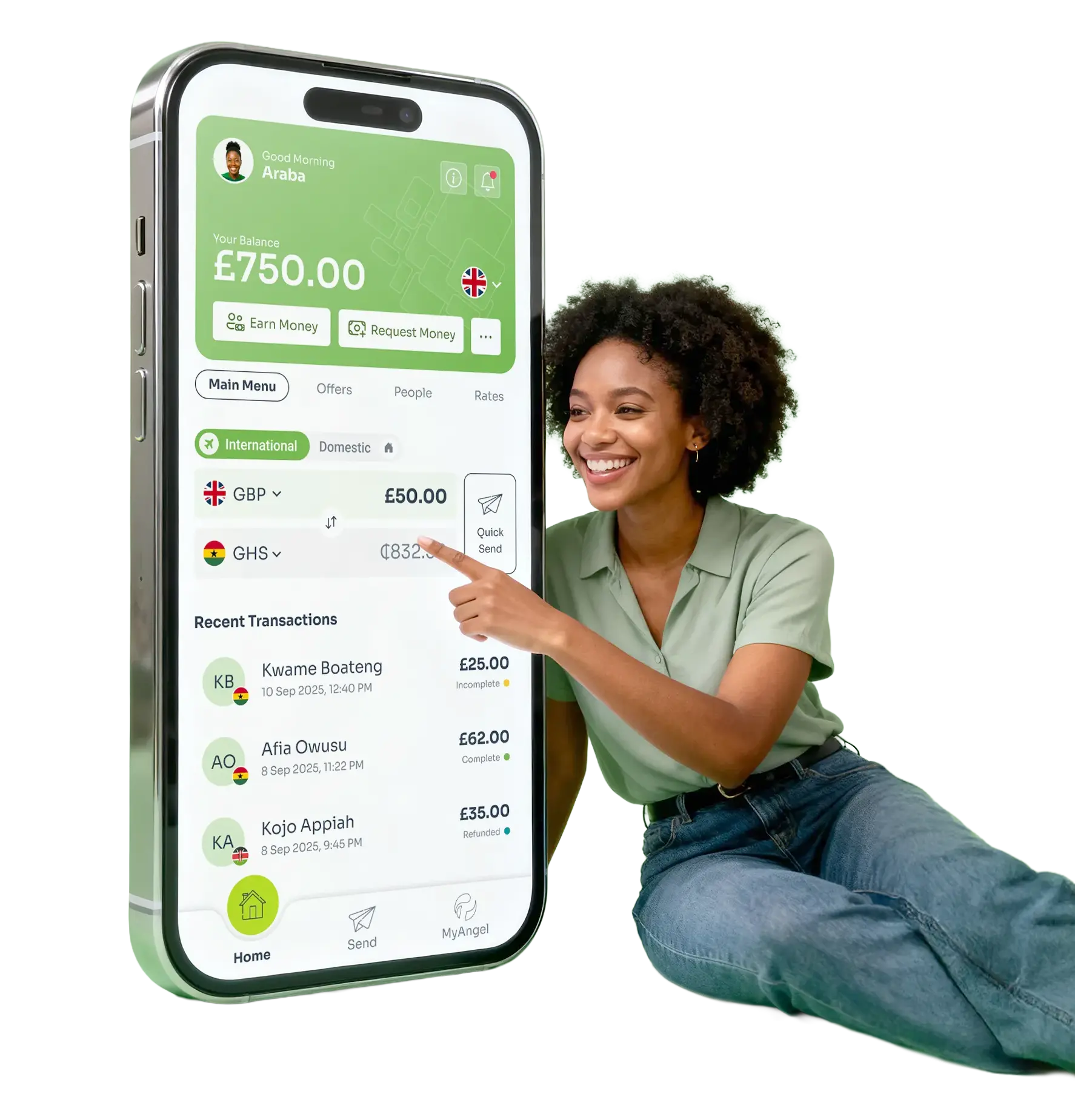 PayAngel remittances mobile app 