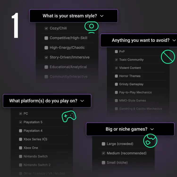 An image showing a user setting filters