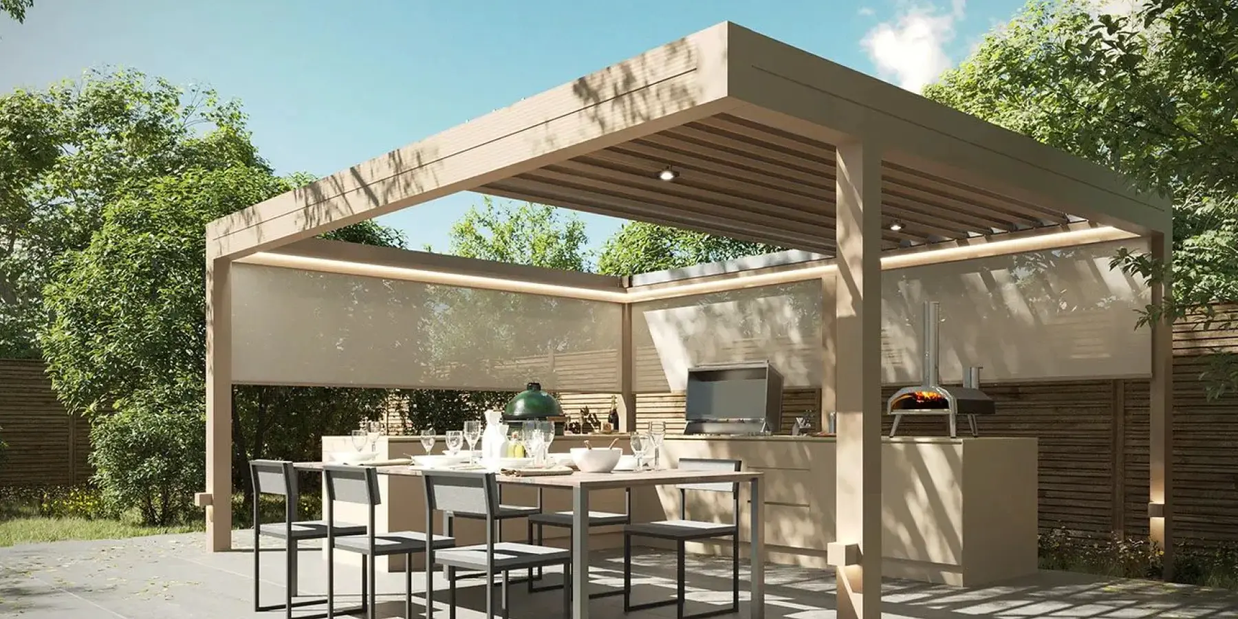 Perfektes Duo: Terrassenüberdachung und Outdoor Küche