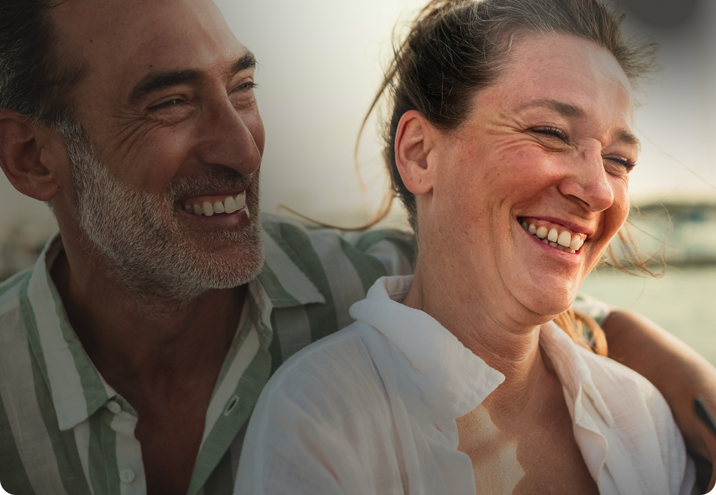 Middle aged women smiling