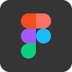 Figma app logo with colorful overlapping shapes on a dark grey rounded square background.