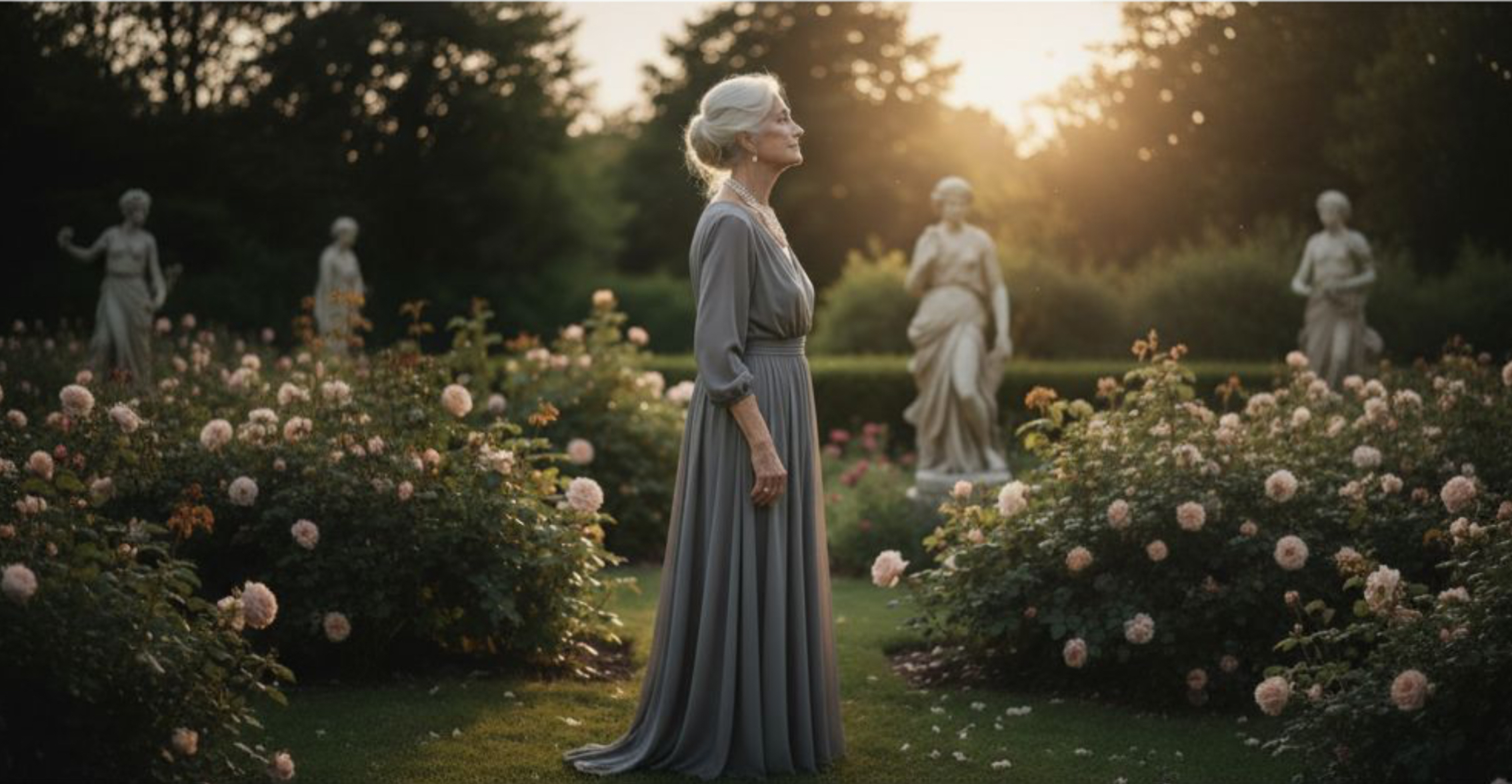 Standing posture illustrating visible changes associated with aging