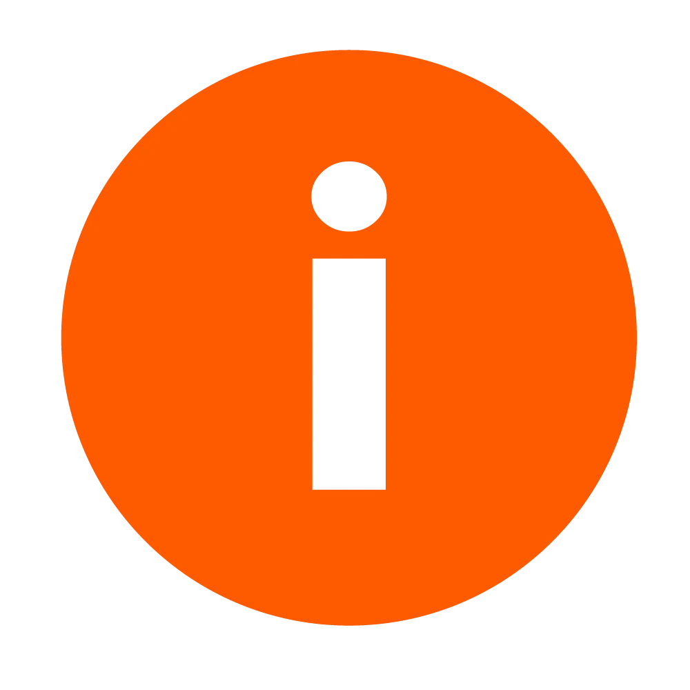 Information icon – Palletized customer support and service details