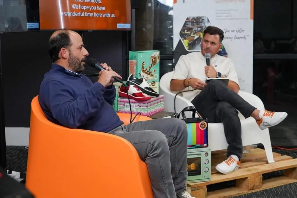 Business event interview at Palletized Miami coworking and fulfillment hub