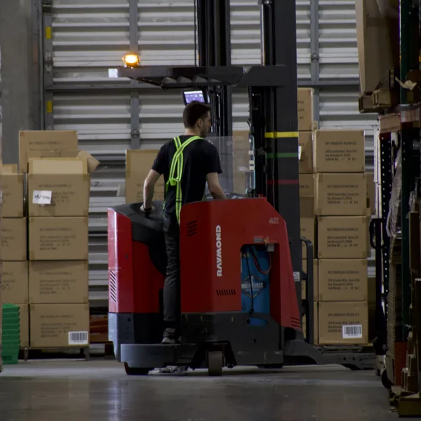 Team member receiving a first inbound at the dock
