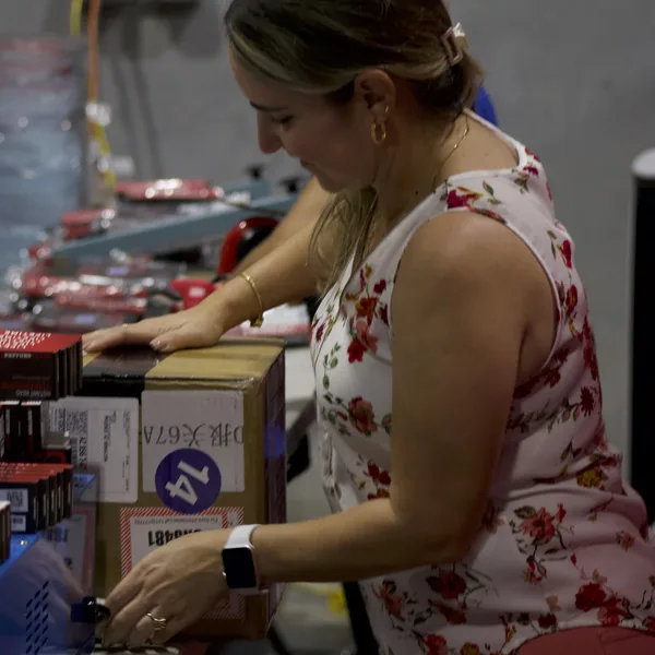 Packed orders prepared during peak season