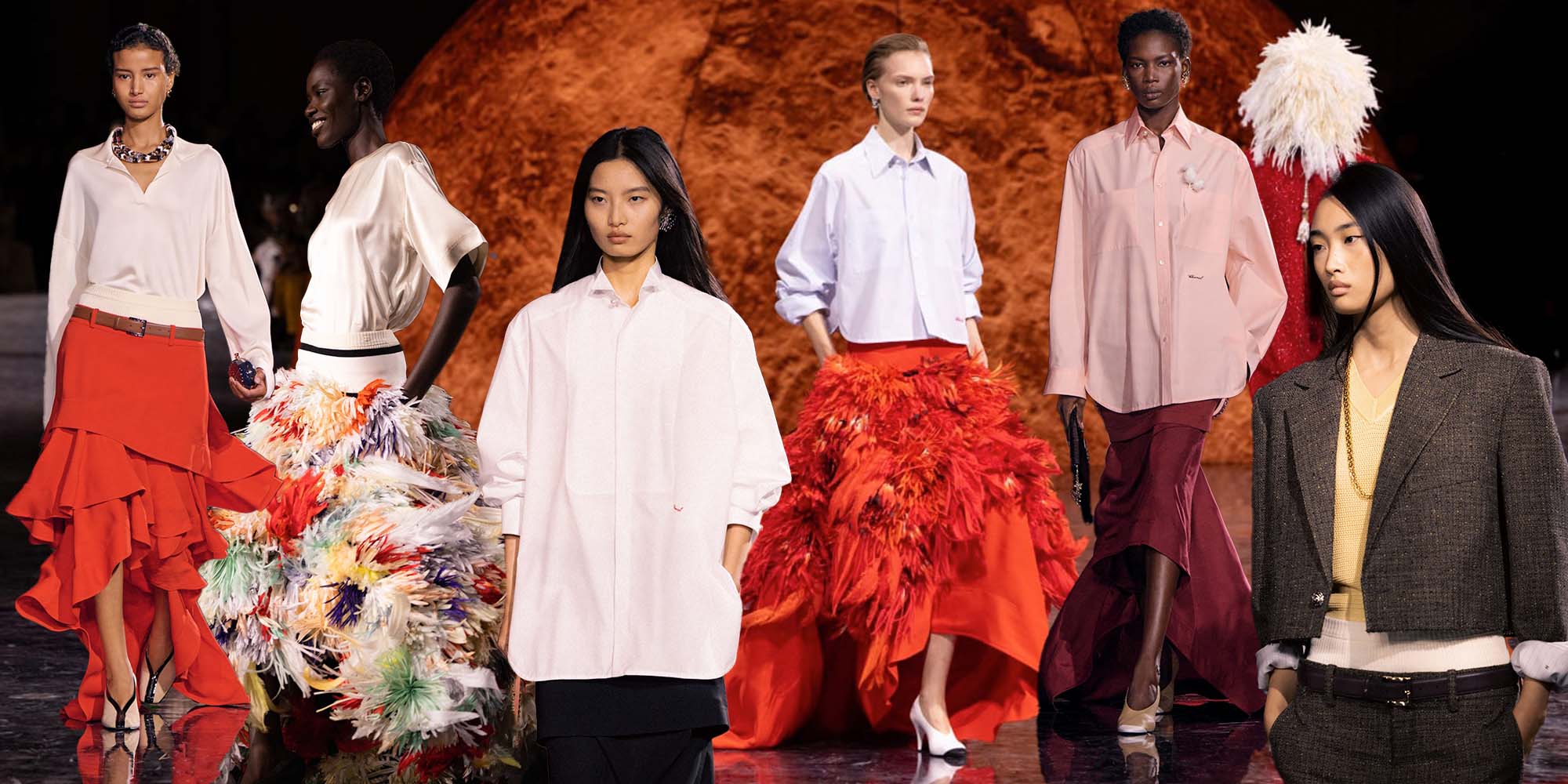 Chanel Spring/Summer 26 runway shirt collage