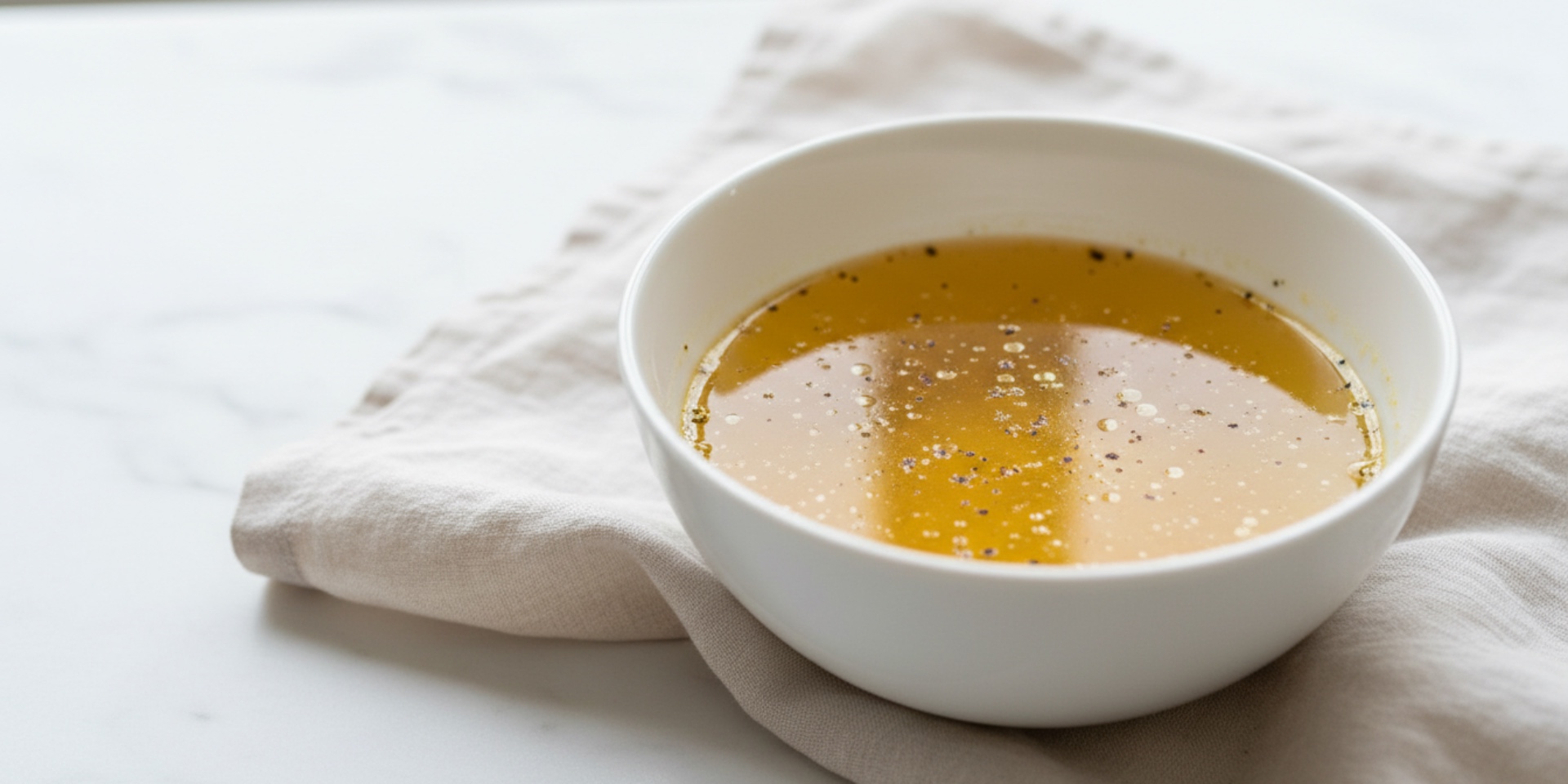 chicken broth in bowl