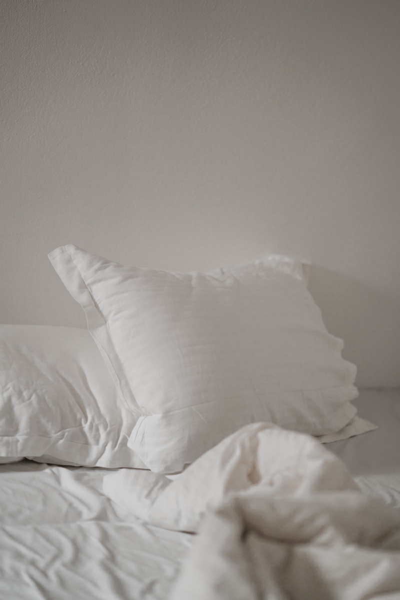 white bedding