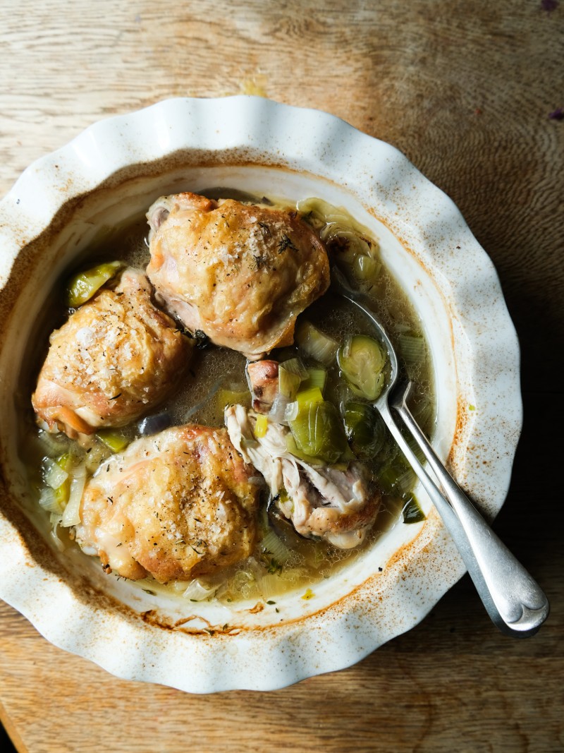 chicken dish in broth