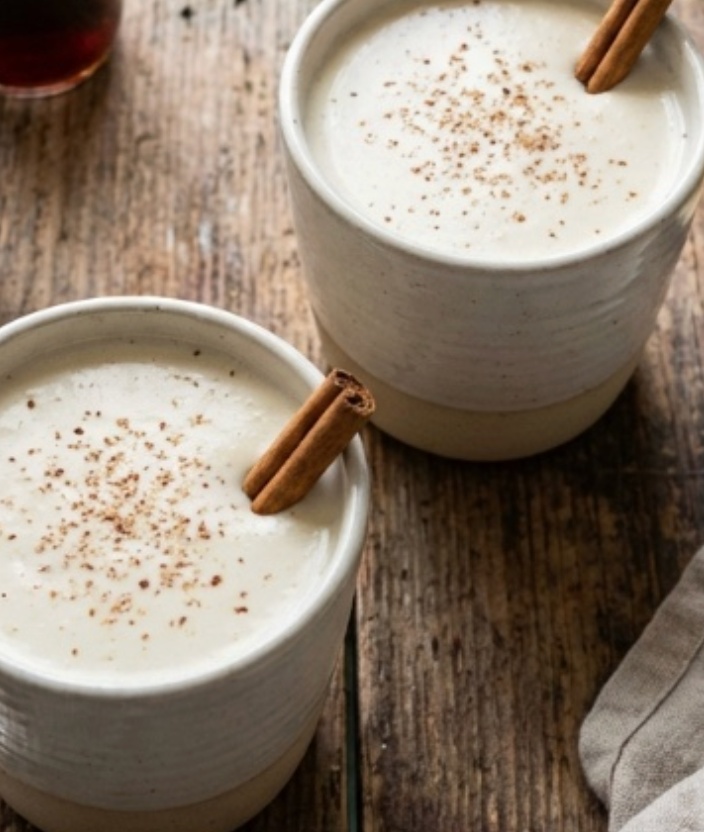 Eggnog in cups. 
