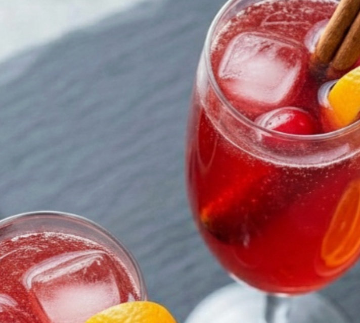 Cranberry juice either orange peels. 