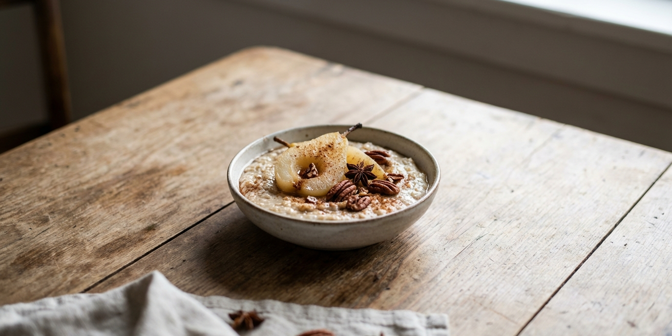 Porridge with pear & pecans. 