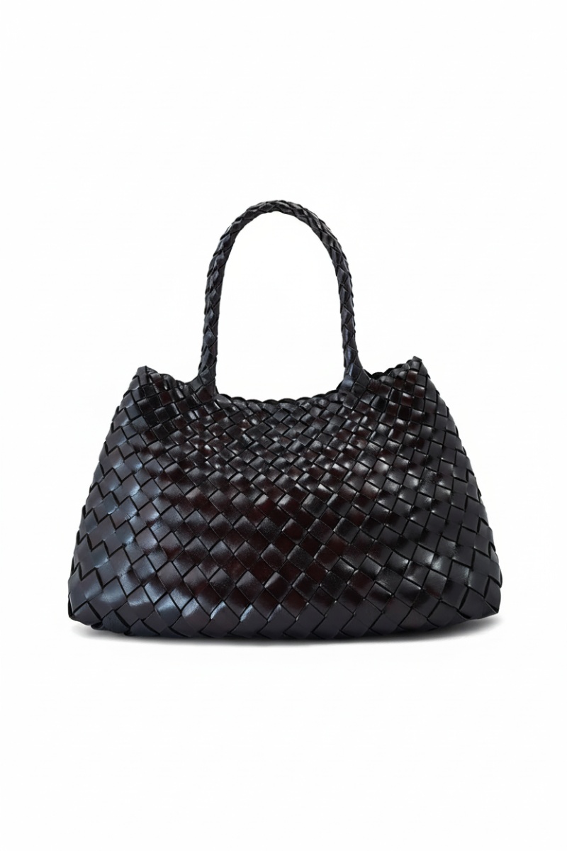 Selina Woven Leather Bag Espresso