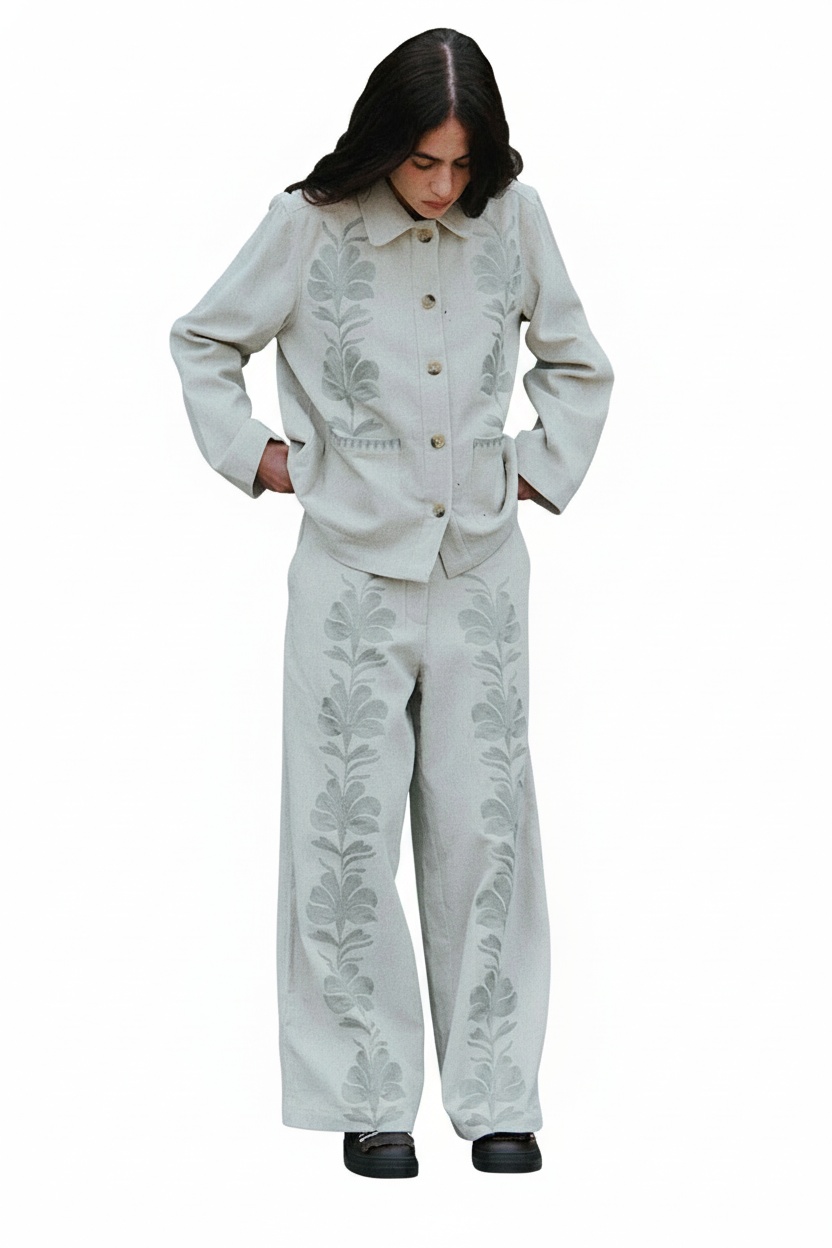 Astrid Cord Embroidered Trouser