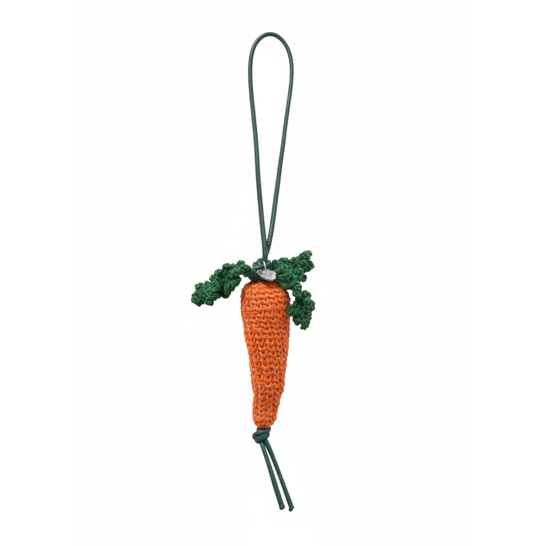 JW ANDERSON - Carrot Crocheted Cotton and Leather Bag Charm